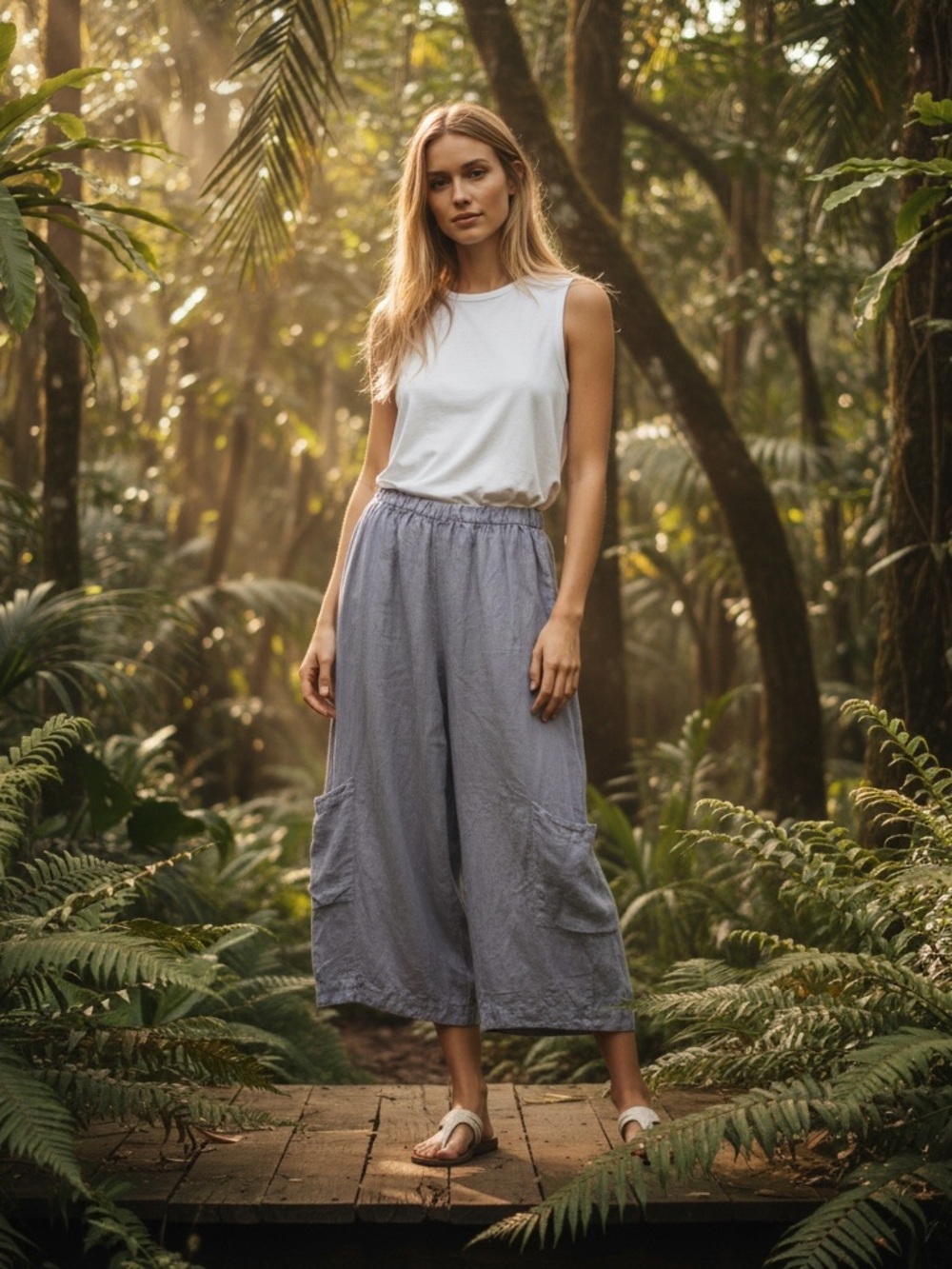 BRYN WALKER Wide-Leg Pants Lilac M